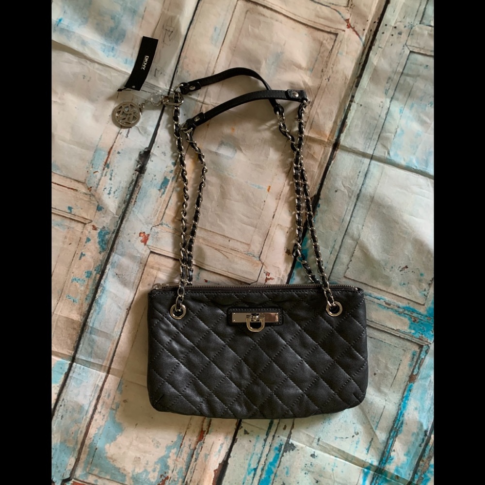 NWT DKNY quilted genuine leather purse